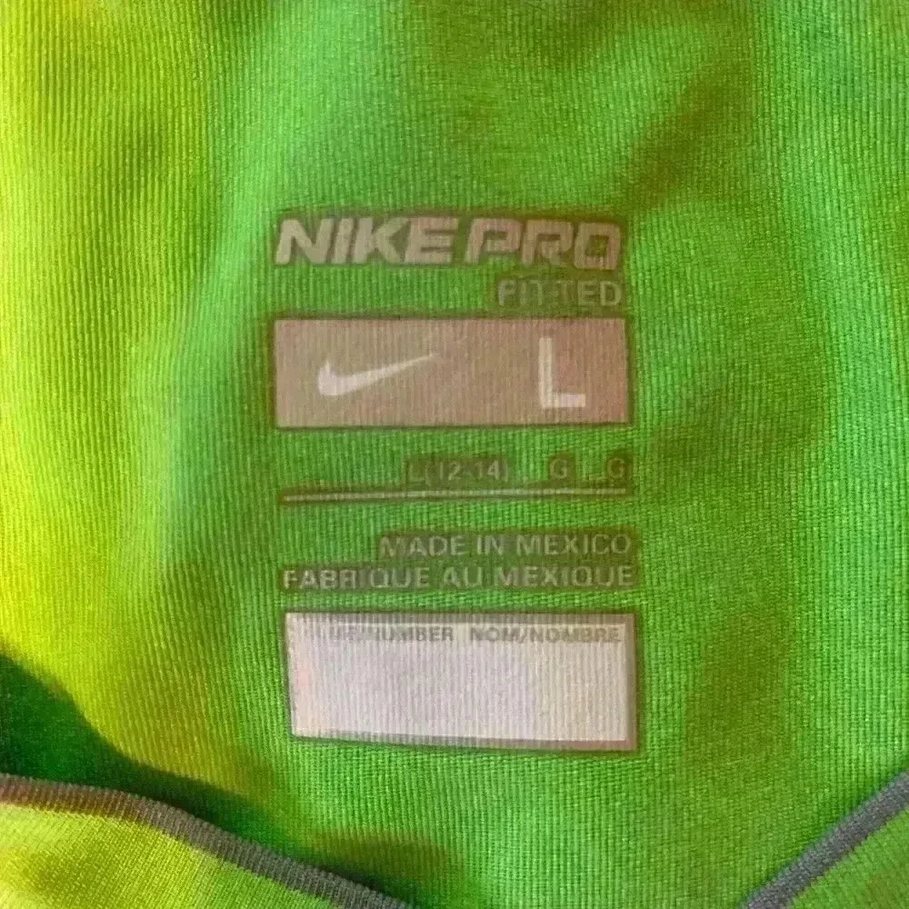 Nike Pro Lime Green Short Sleeve Top Size L.